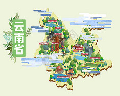 海南省旅游地图插画